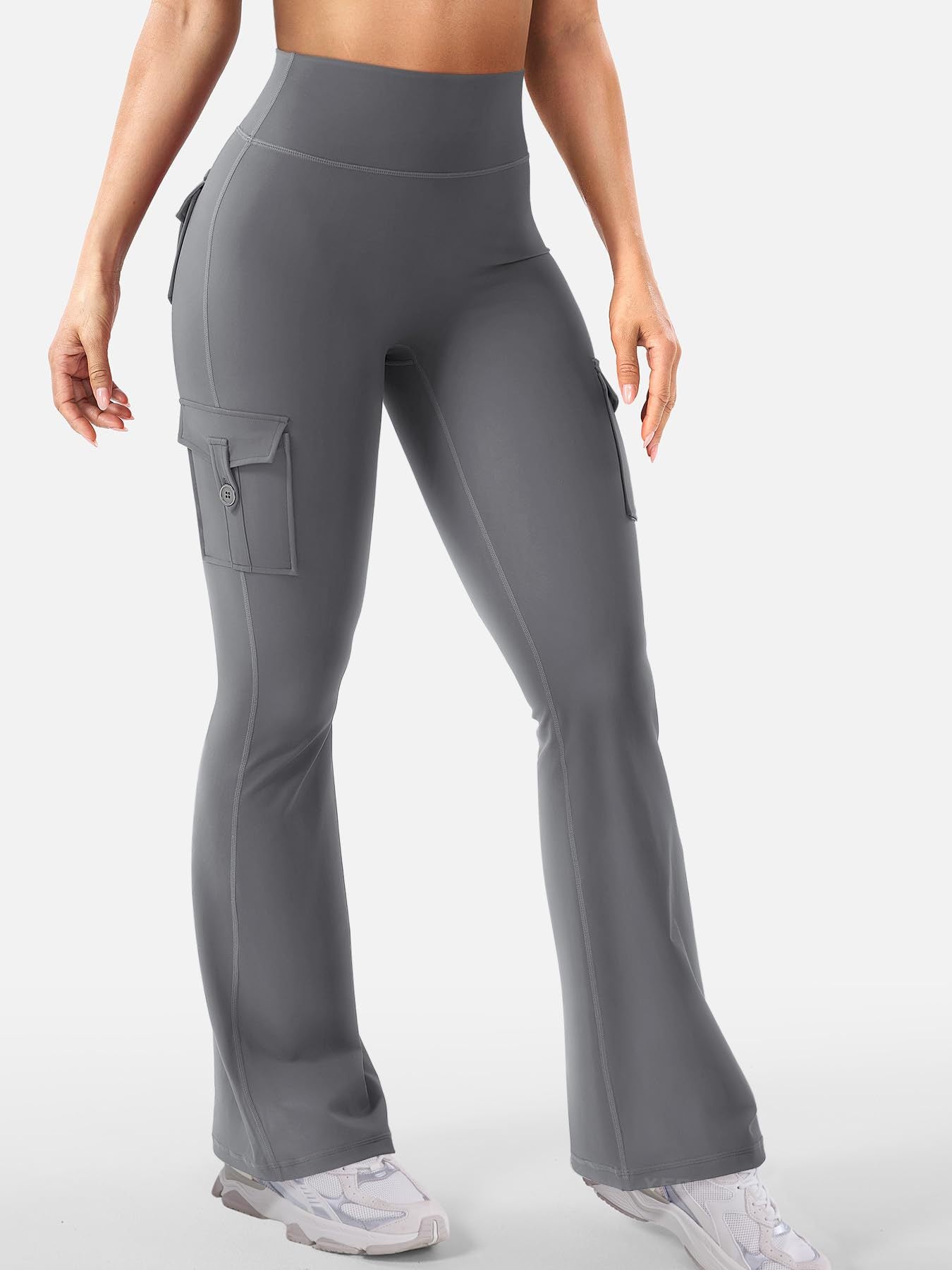 Leggings de sport évasés avec poches Pantalon de yoga taille haute