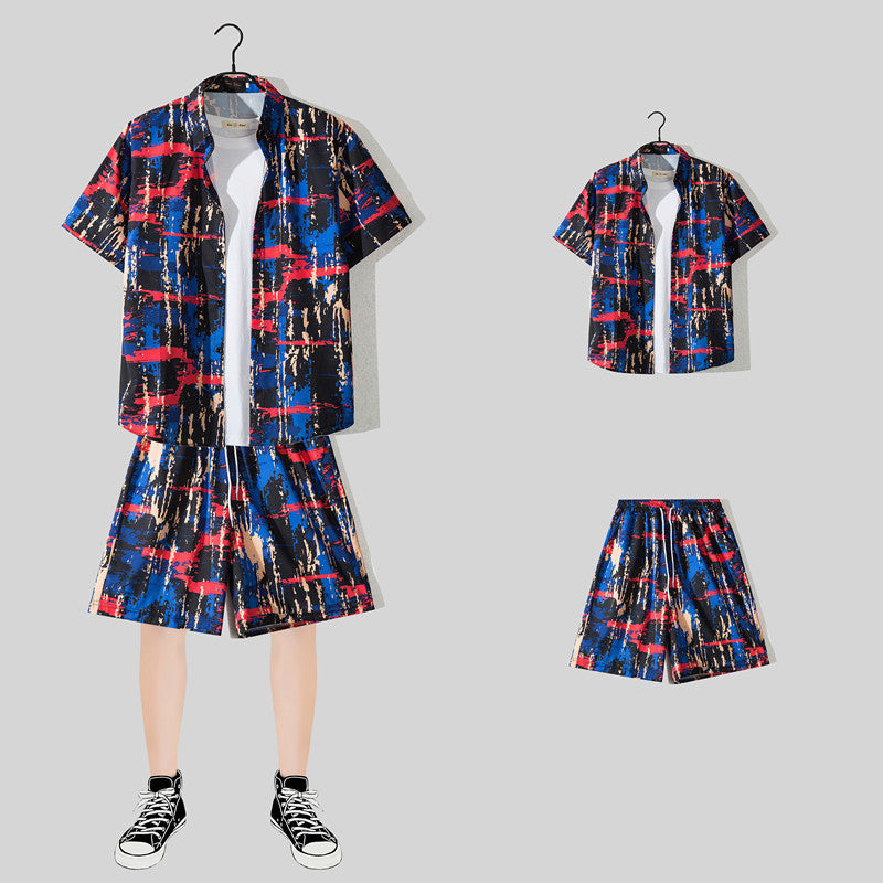 Habit :Ensemble chemise à manches courtes à fleurs