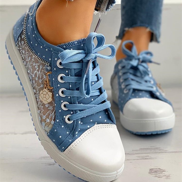 Chaussures plates décontractées en toile maillée