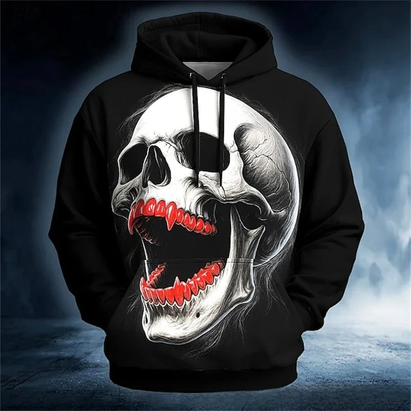 Hoodie à imprimé 3D pour hommes, pull-over à manches longues, streetwear
