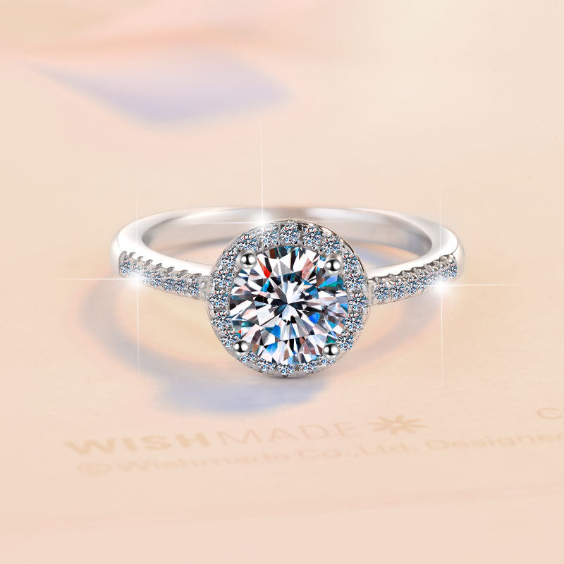 Ensemble de bijoux en argent sterling avec moissanite en forme de cercle géométrique