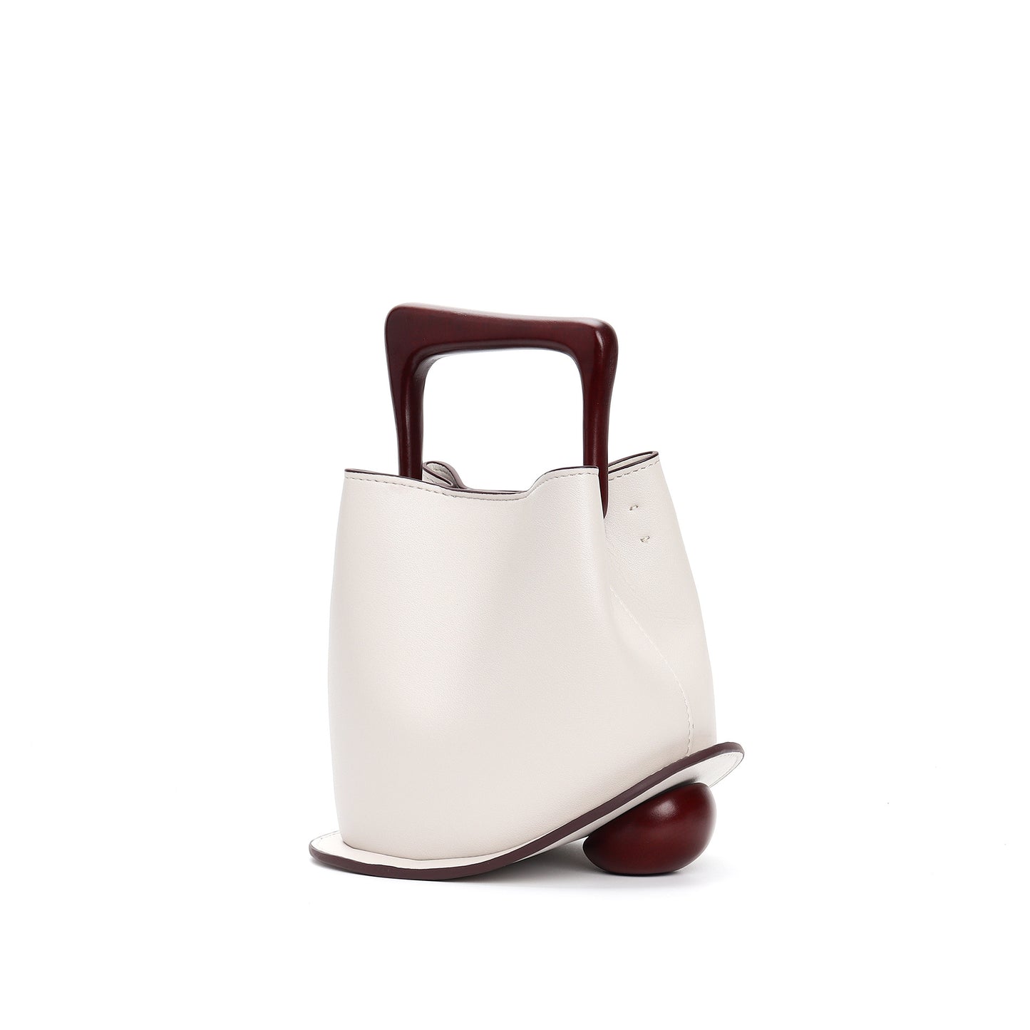 Sac seau en cuir véritable avec bandoulière réglable