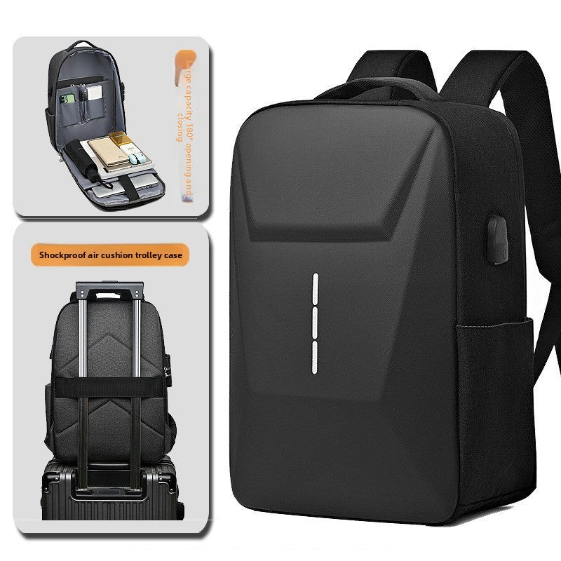 Sac à dos d’ordinateur portable à coque rigide avec bandes réfléchissantes