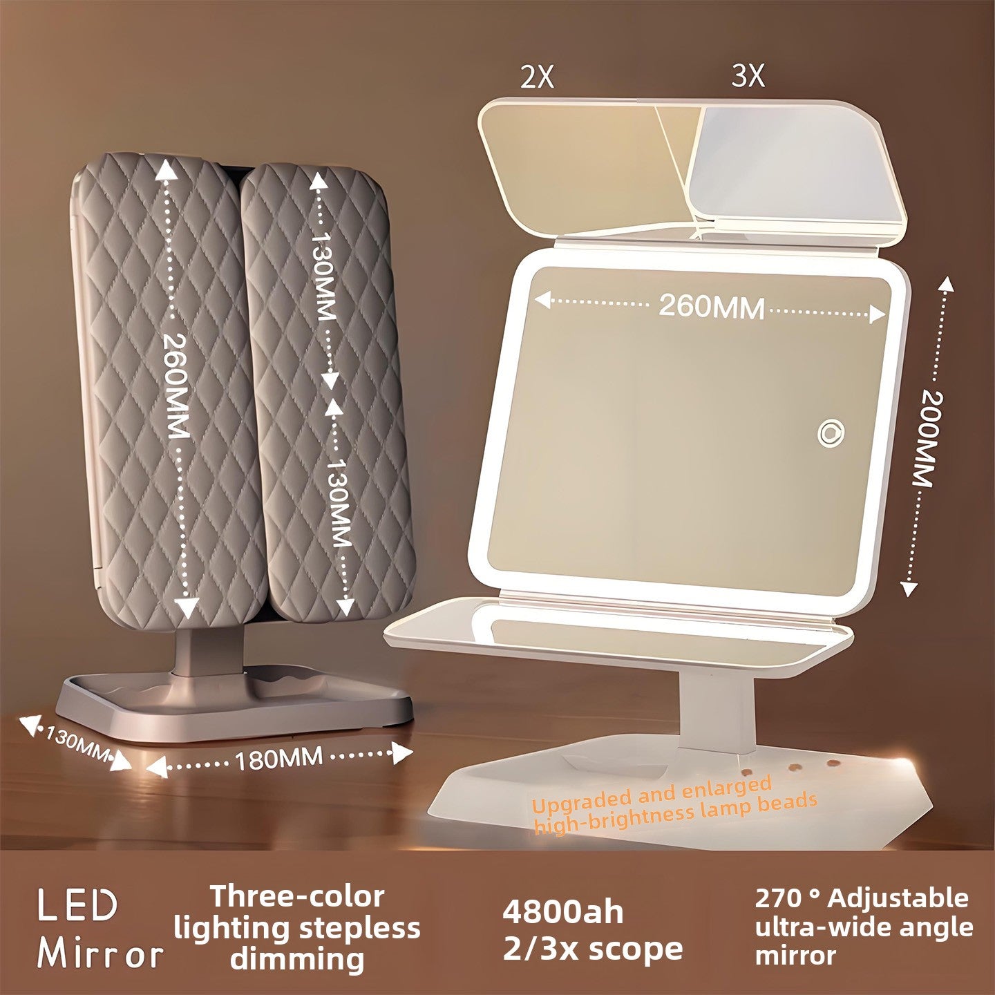 Miroir de bureau pour maquillage et beauté