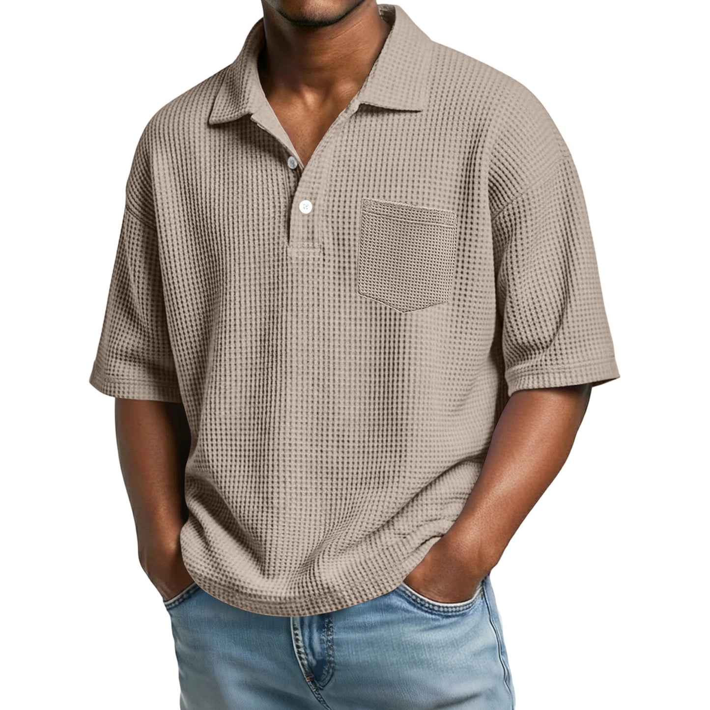 Polo en maille gaufrée pour homme