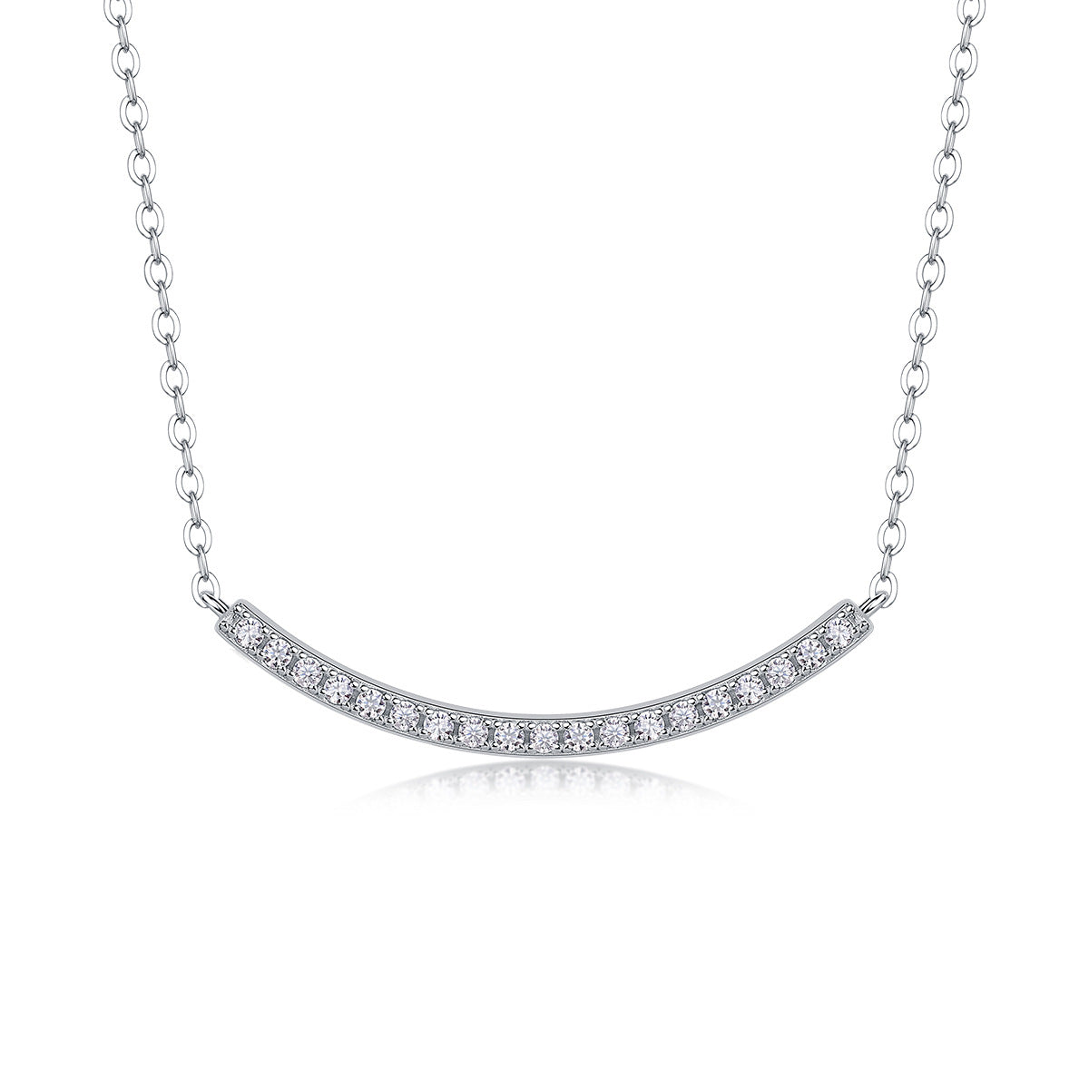 Collier pendentif géométrique en moissanite et argent sterling