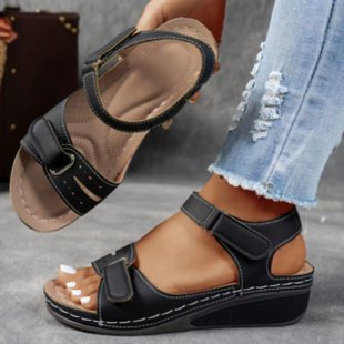 Chaussures :Sandales à scratch style romain pour femmes