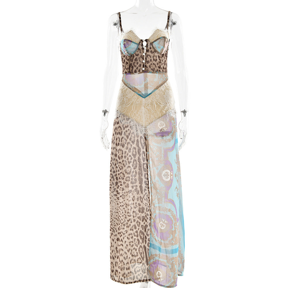 Robe en chiffon sans bretelles