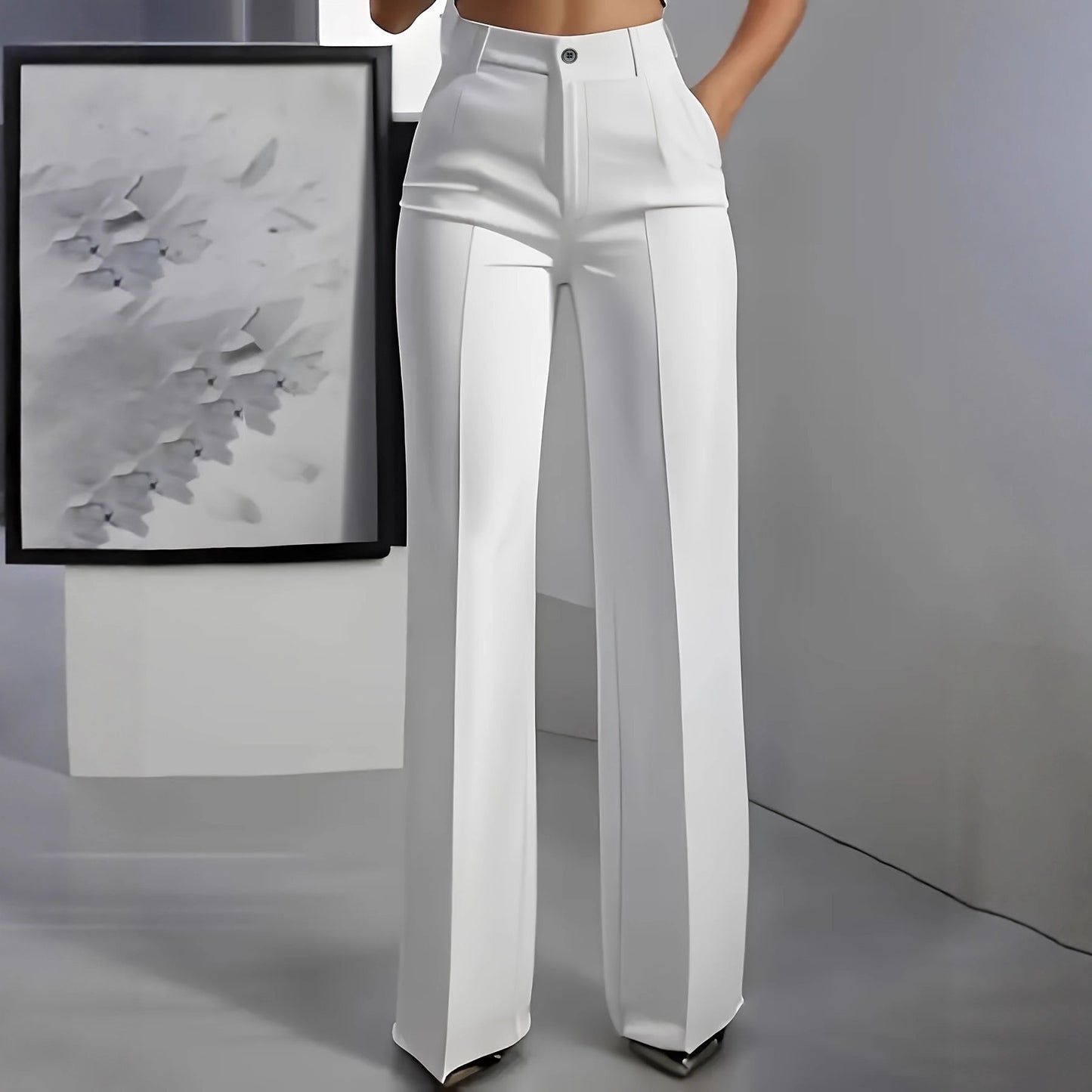 Pantalon droit taille haute