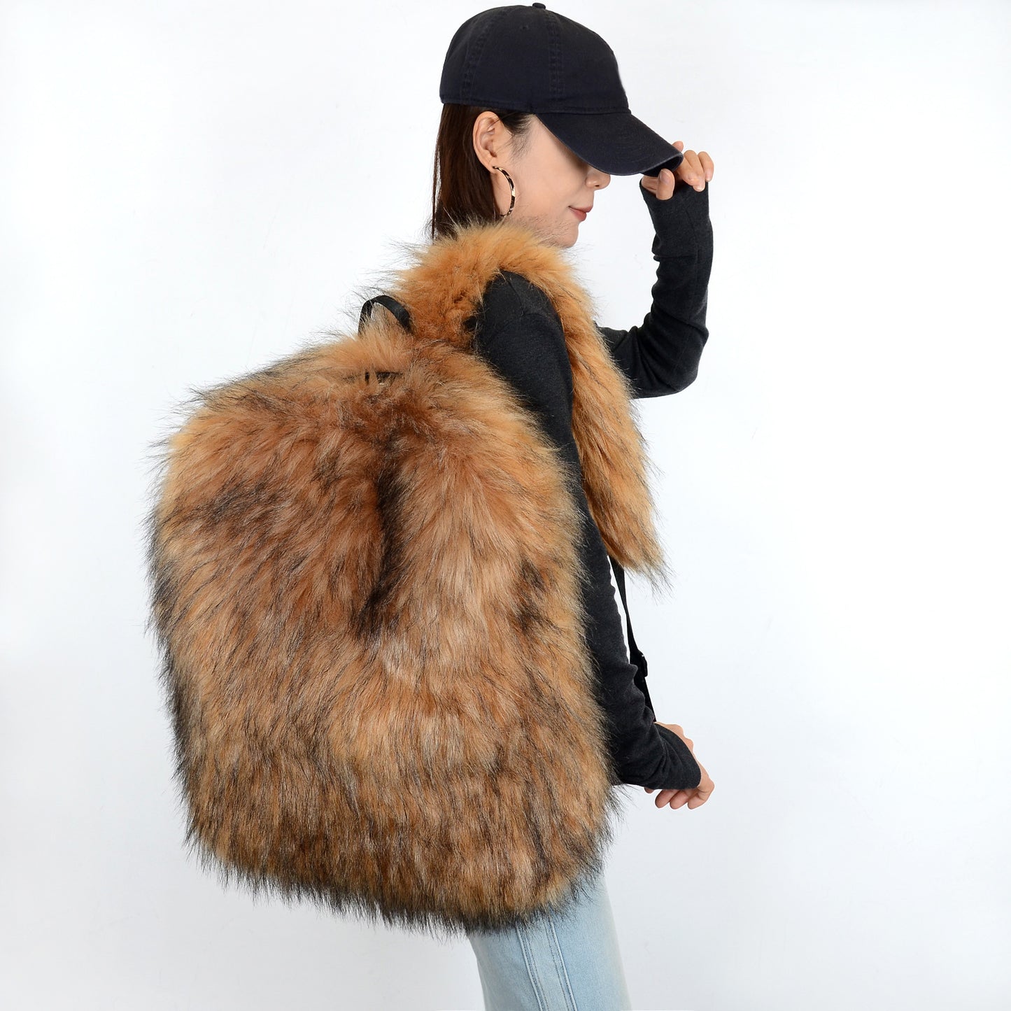 Sac à dos en peluche grande capacité