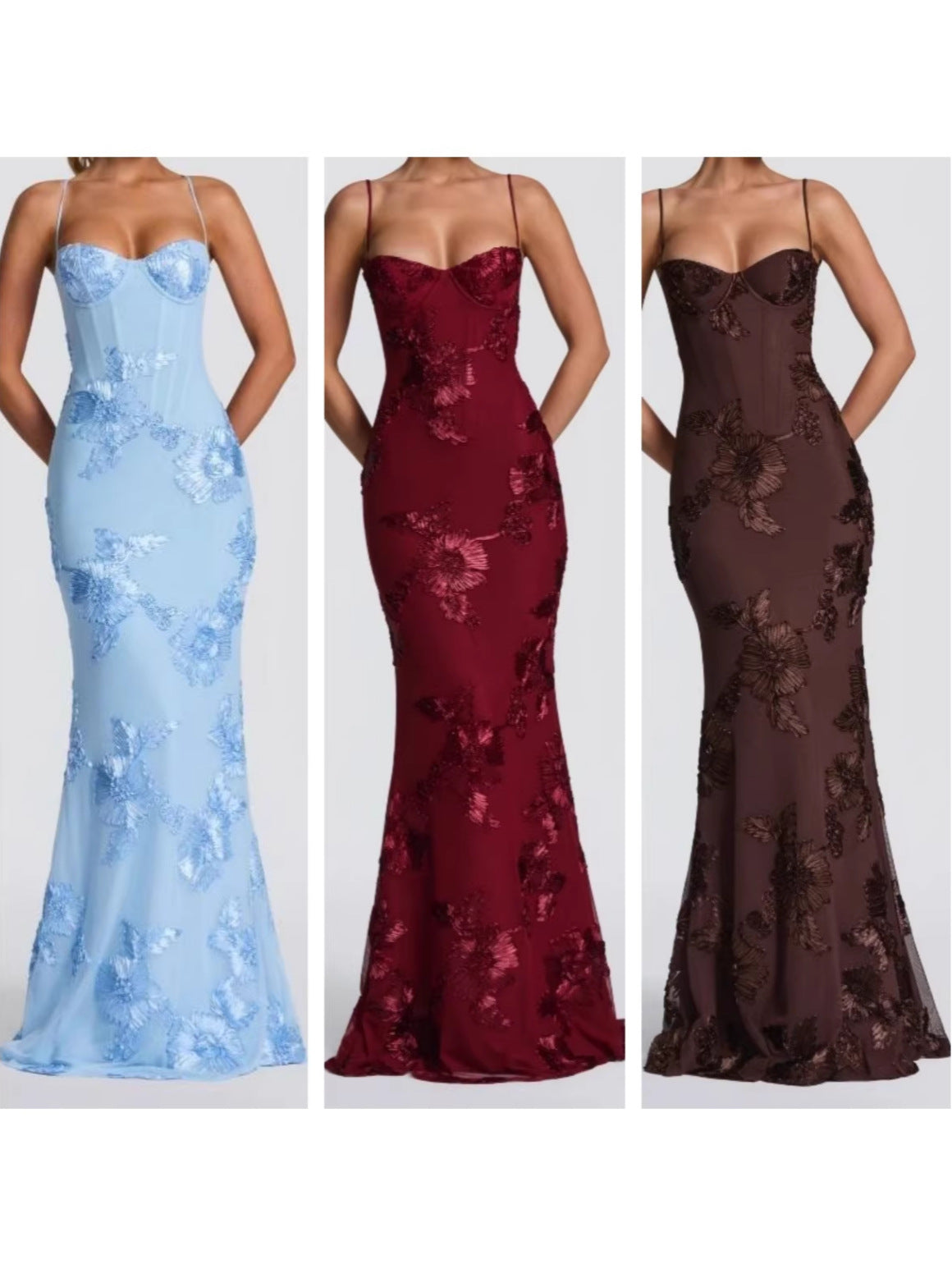 Robe de soirée élégante dos nu en jacquard