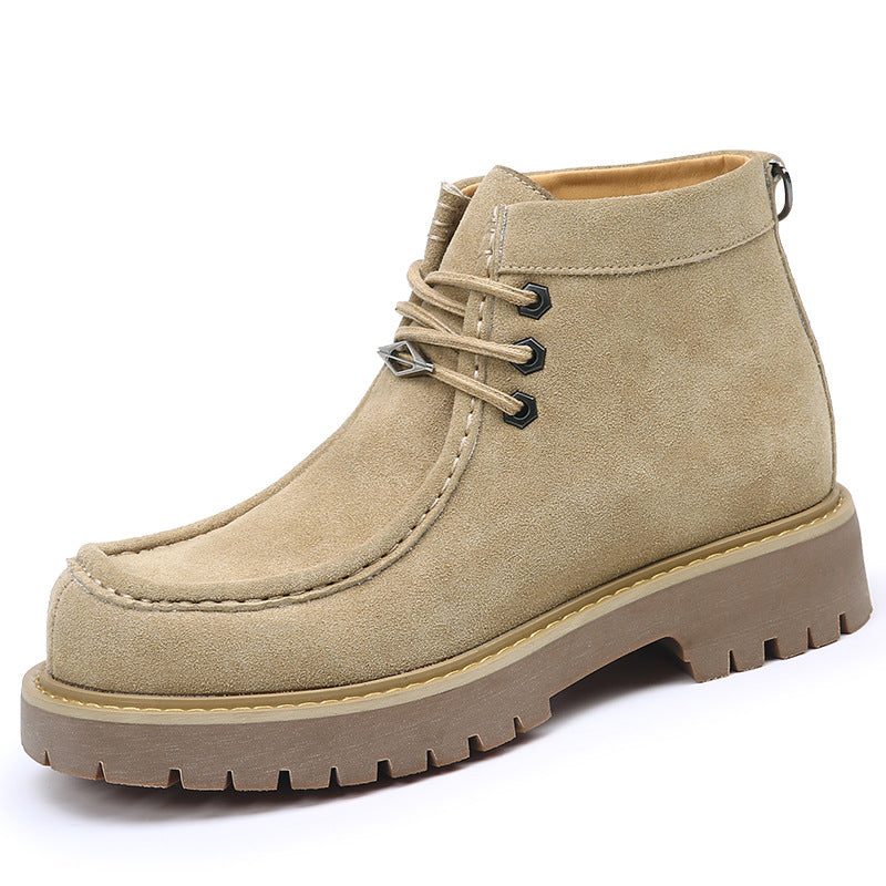 Bottes rétro pour hommes Martin en cuir véritable à plateforme