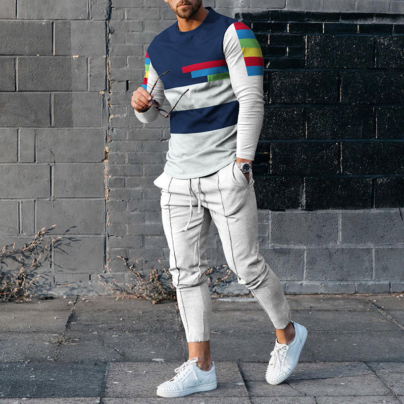 Ensemble pull et pantalon de survêtement décontracté pour homme, imprimé 3D