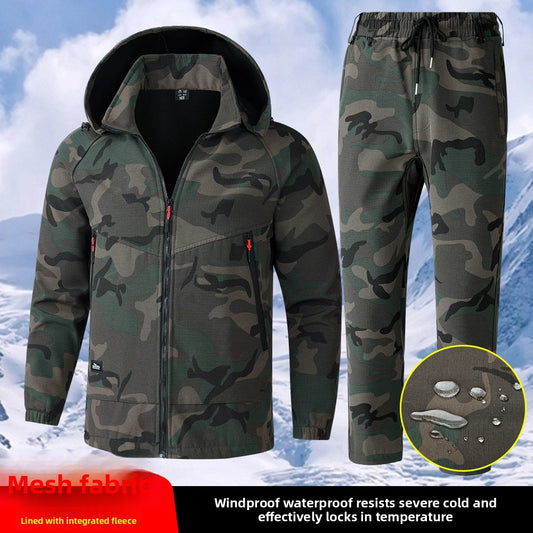 Combinaison de travail camouflage en polaire pour hommes