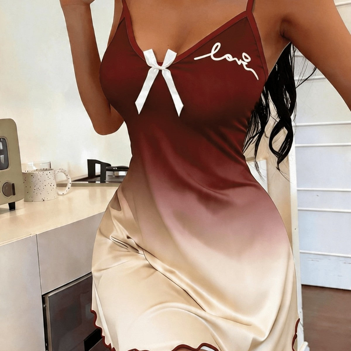 Nuisette camisole pour femme avec dégradé de couleurs