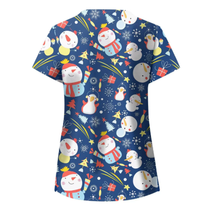 T-shirt imprimé à manches courtes et col en V