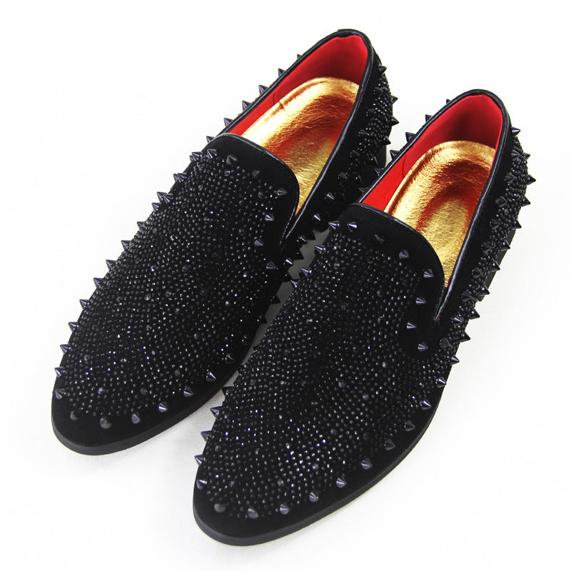 Mocassins à enfiler pour hommes ornés de strass
