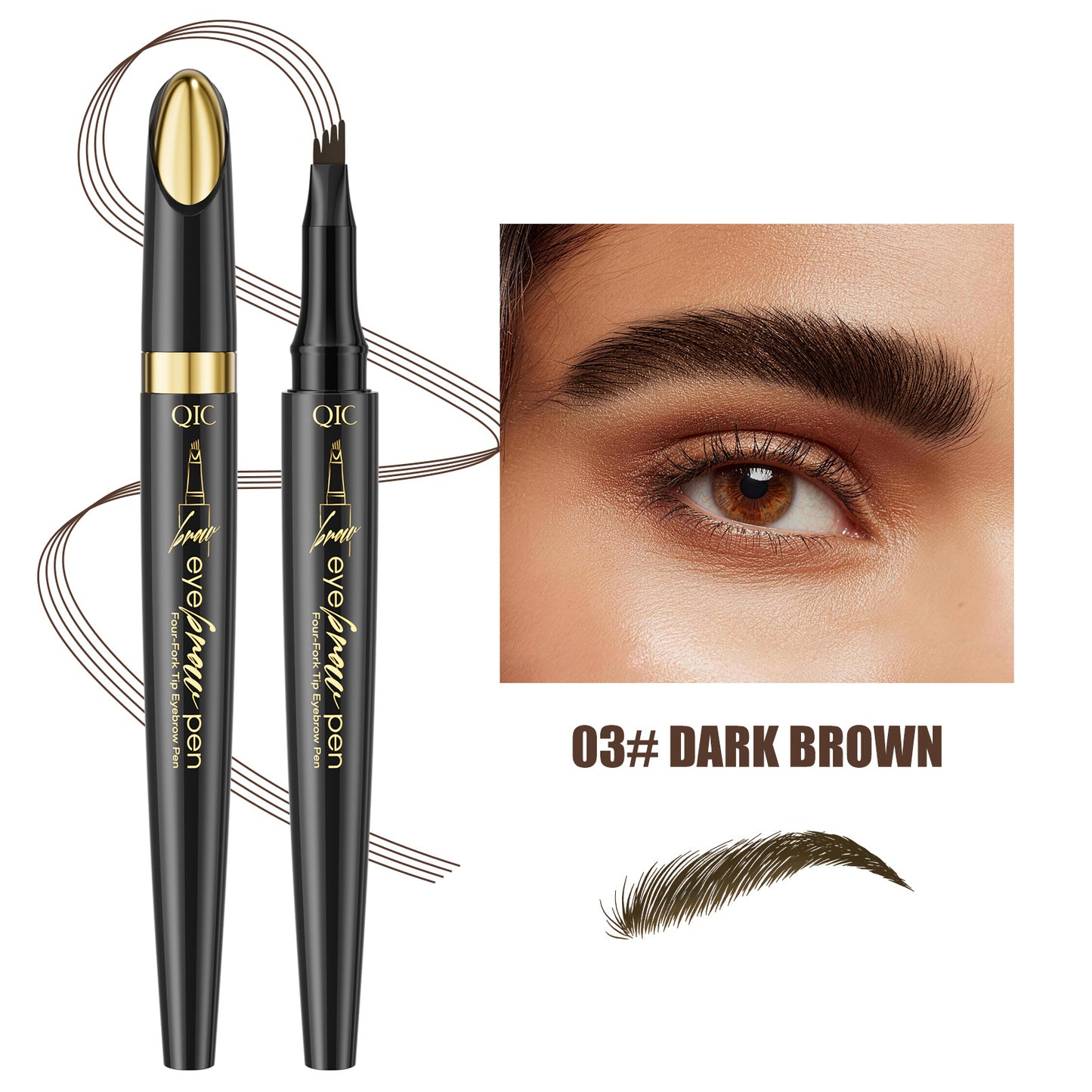 Stylo à sourcils liquide à quatre pointes