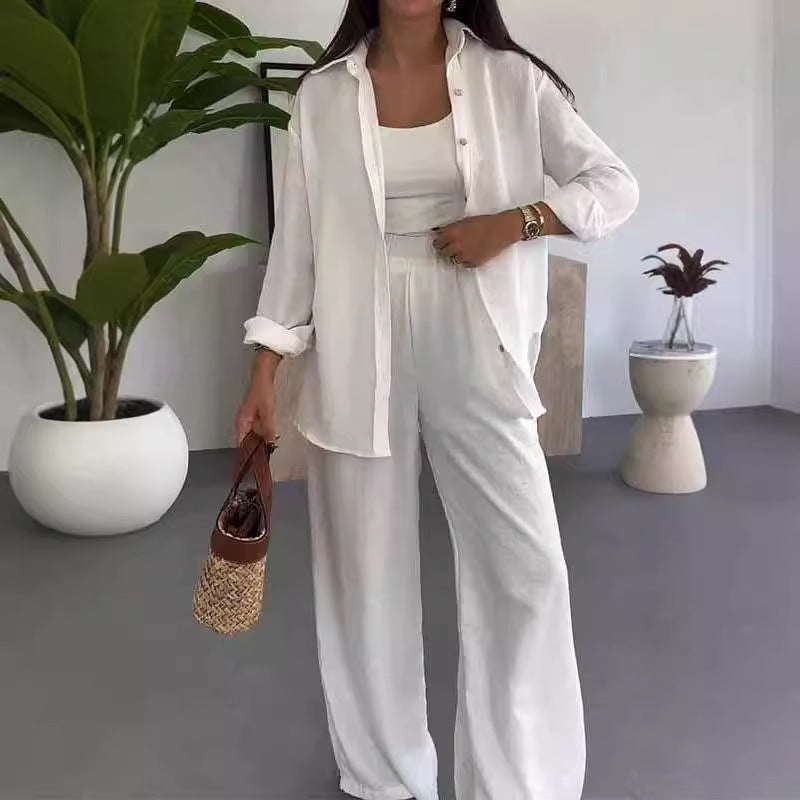 Ensemble deux pièces pour femmes avec pantalon large décontracté