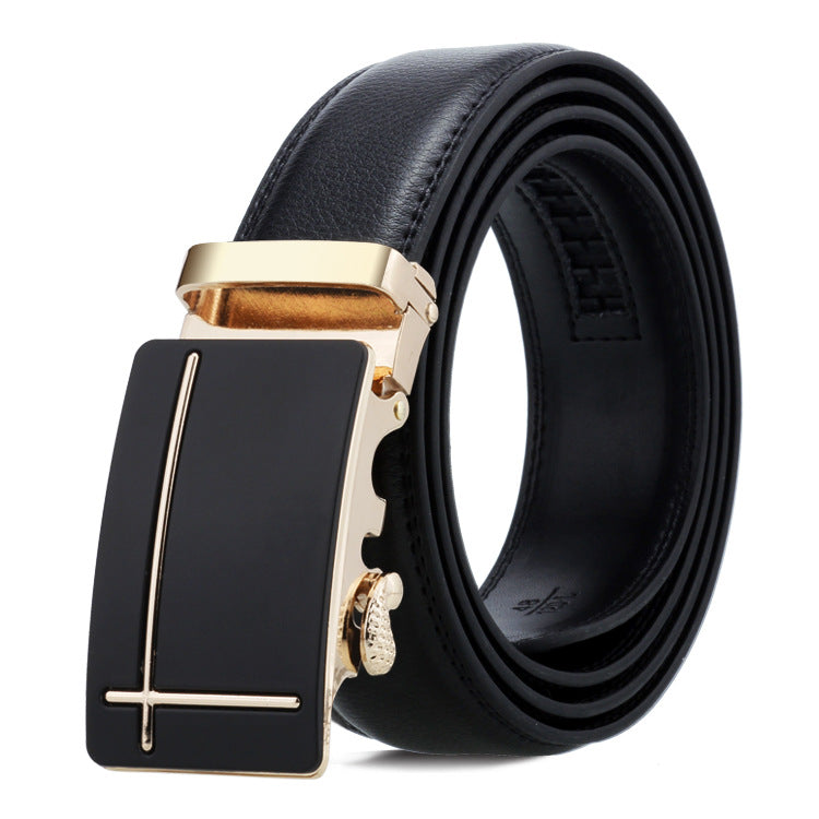 Ceinture pour homme en cuir véritable double face avec boucle automatique