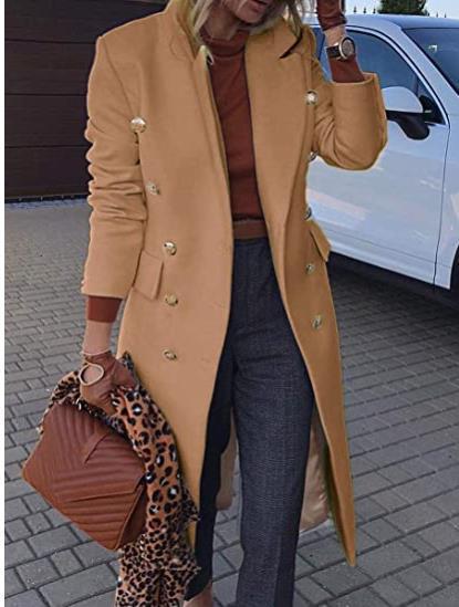 Manteau mi-long en laine mélangée