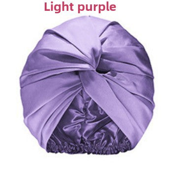 Bonnet de nuit en soie torsadée avec design plissé 3D