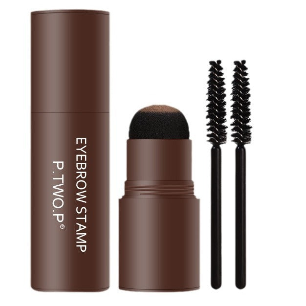 Kit de tampon de poudre à sourcils avec pinceau et crayon