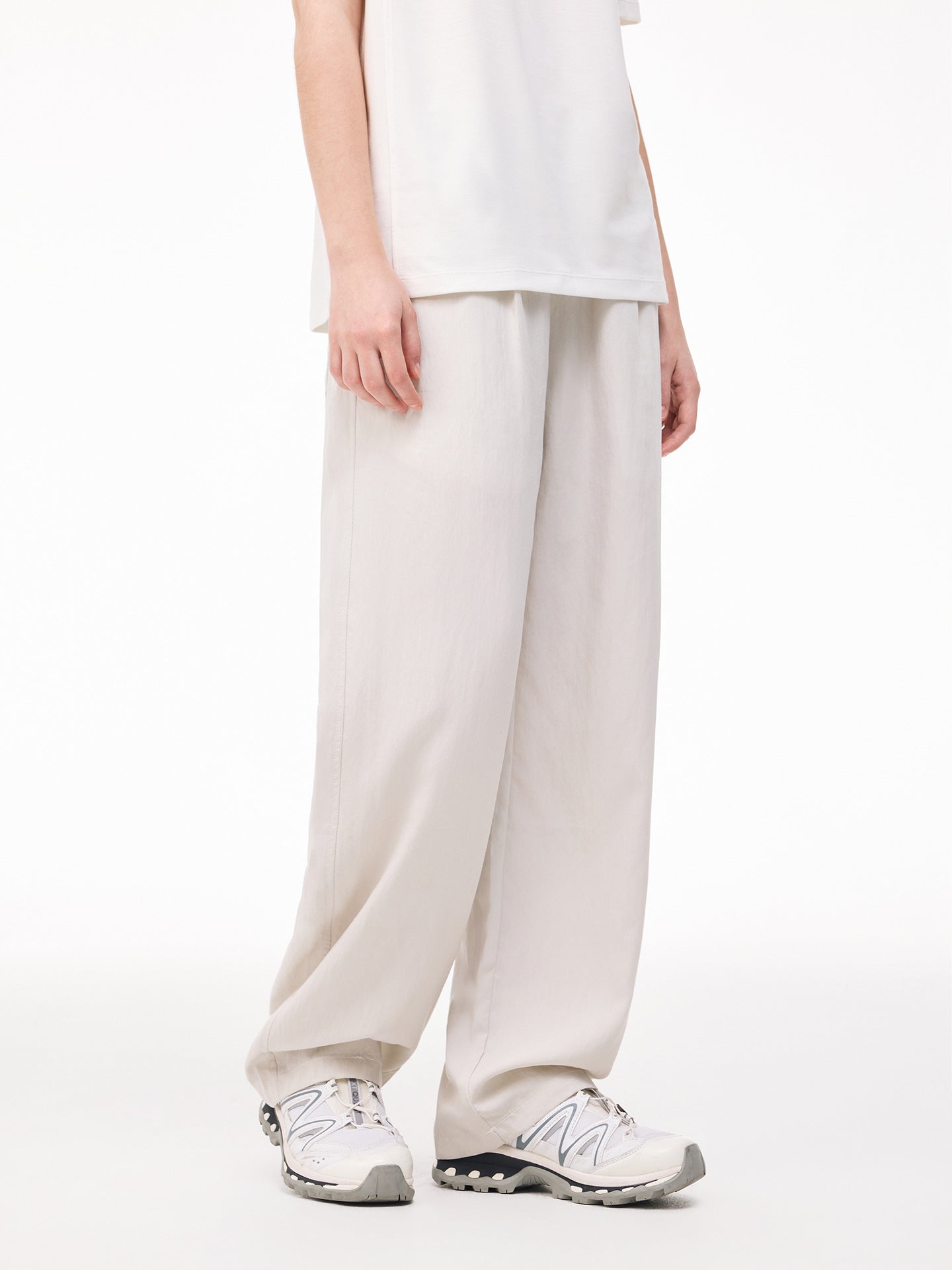 Pantalon décontracté fluide et lisse