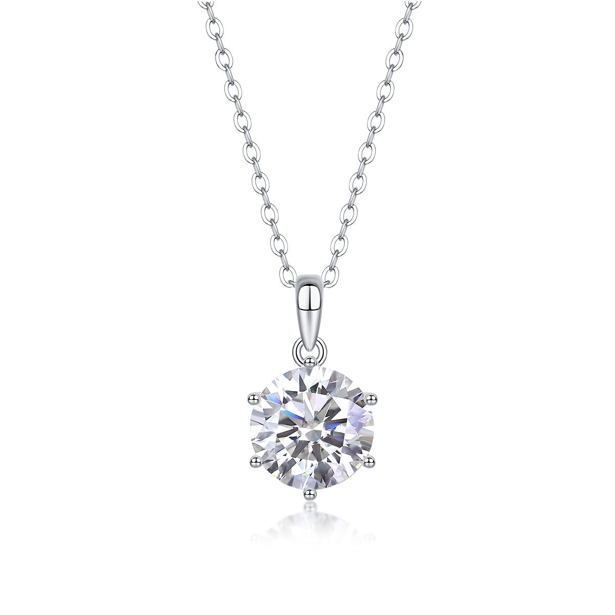 Collier pendentif géométrique en moissanite et argent sterling