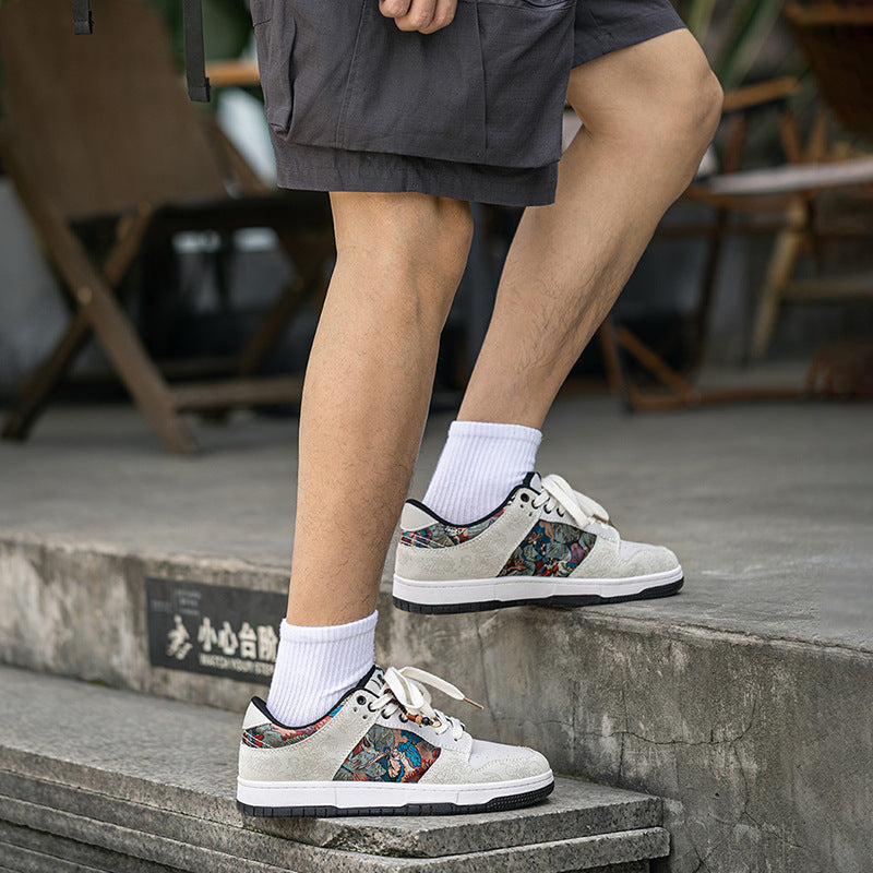 Baskets pour homme style national avec broderie