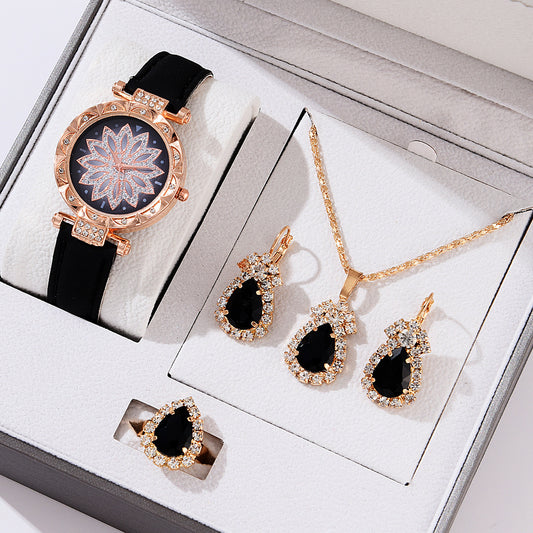 Montre pour femmes à la mode Ensemble Montre-bracelet décontractée à quartz