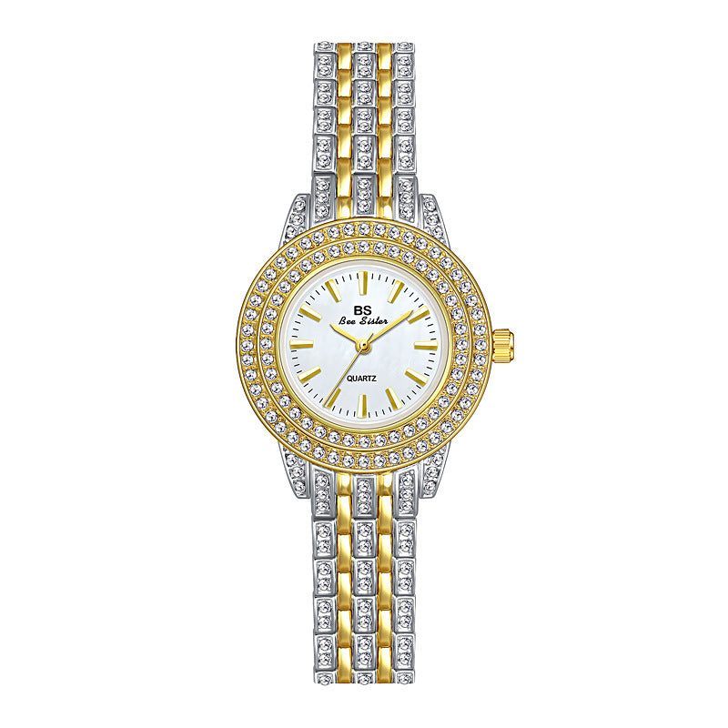Montre de luxe pour femmes avec cadran en nacre et diamants