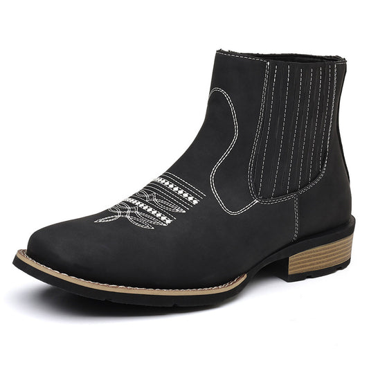 Bottes Chelsea pour hommes Chaussures décontractées en cuir à enfiler