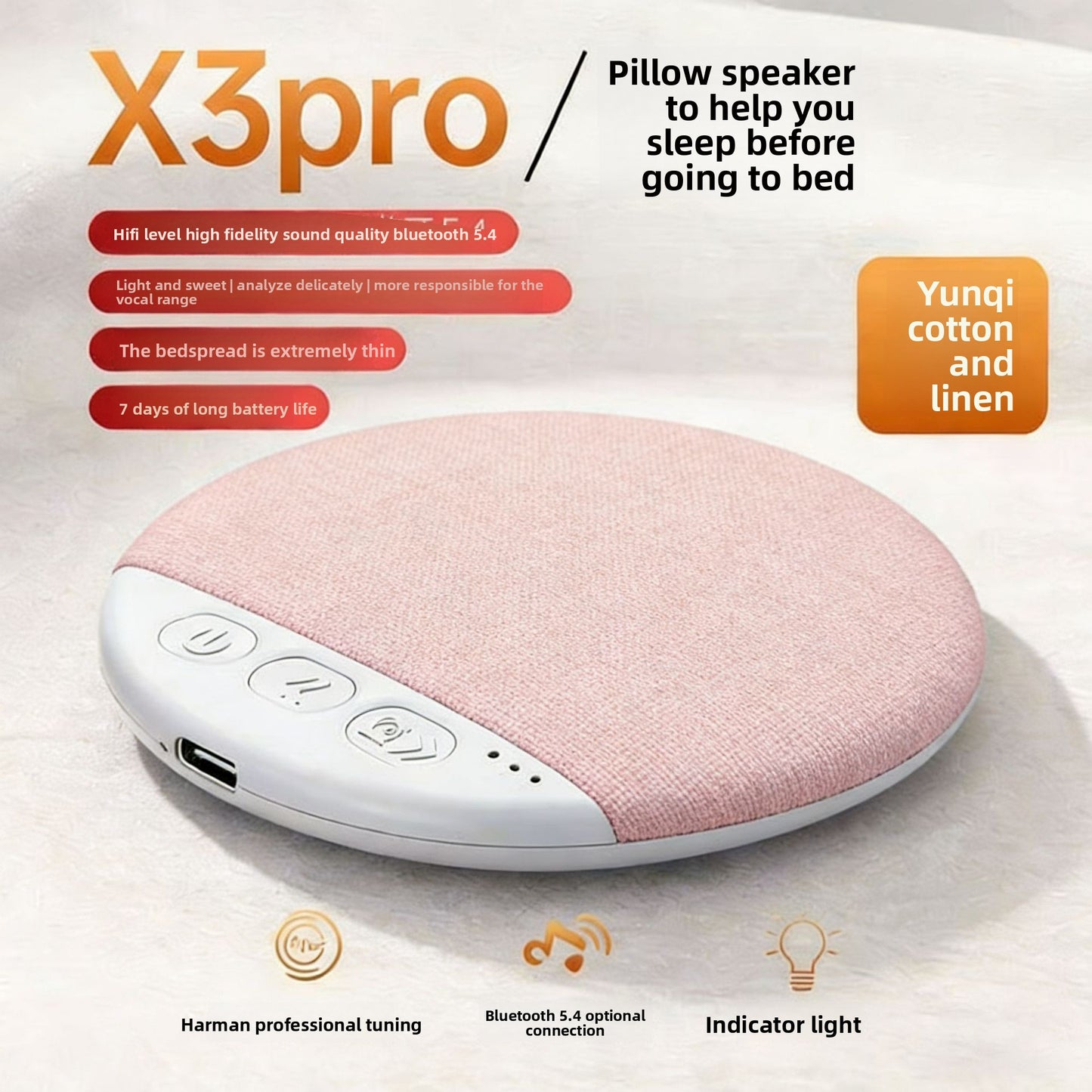 Enceinte de sommeil sous l'oreiller, enceinte Bluetooth