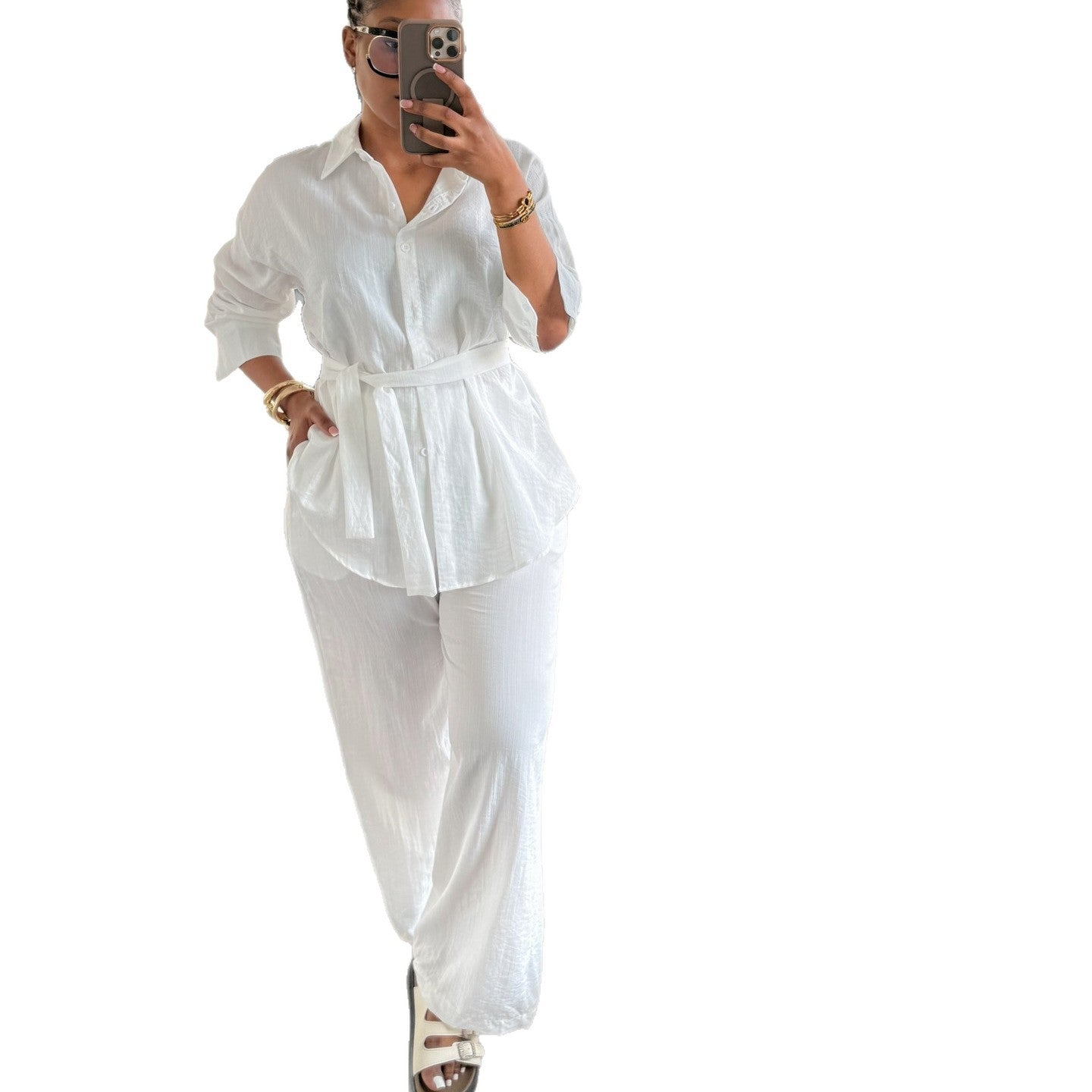 Habit :Gilet et pantalon à taille élastiquée pour femme