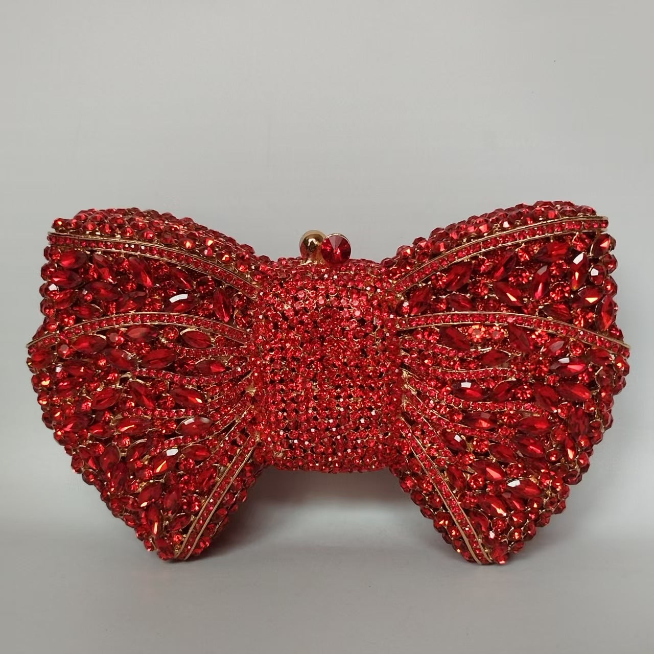 Sac de soirée à nœud en strass avec chaîne