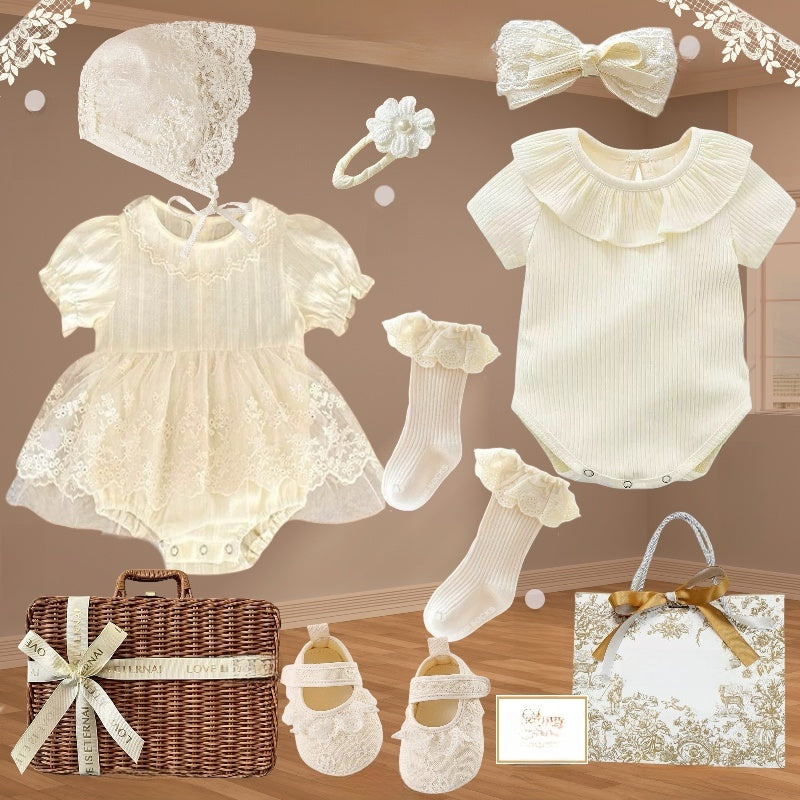 Ensemble robe en dentelle pour bébé fille avec accessoires