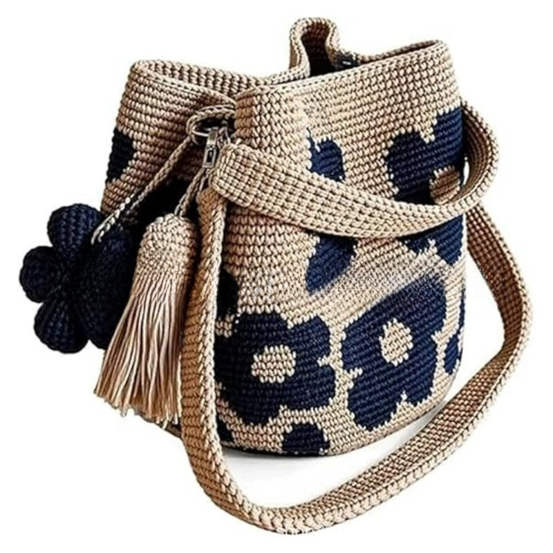 Sac fourre-tout floral au crochet fait main