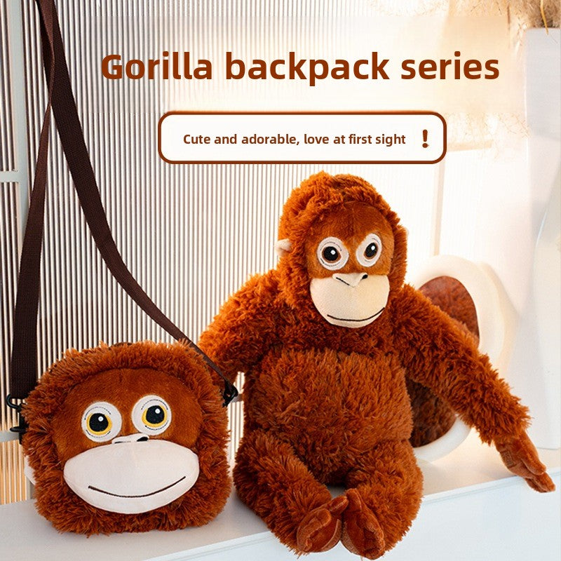 Sac à dos en peluche singe