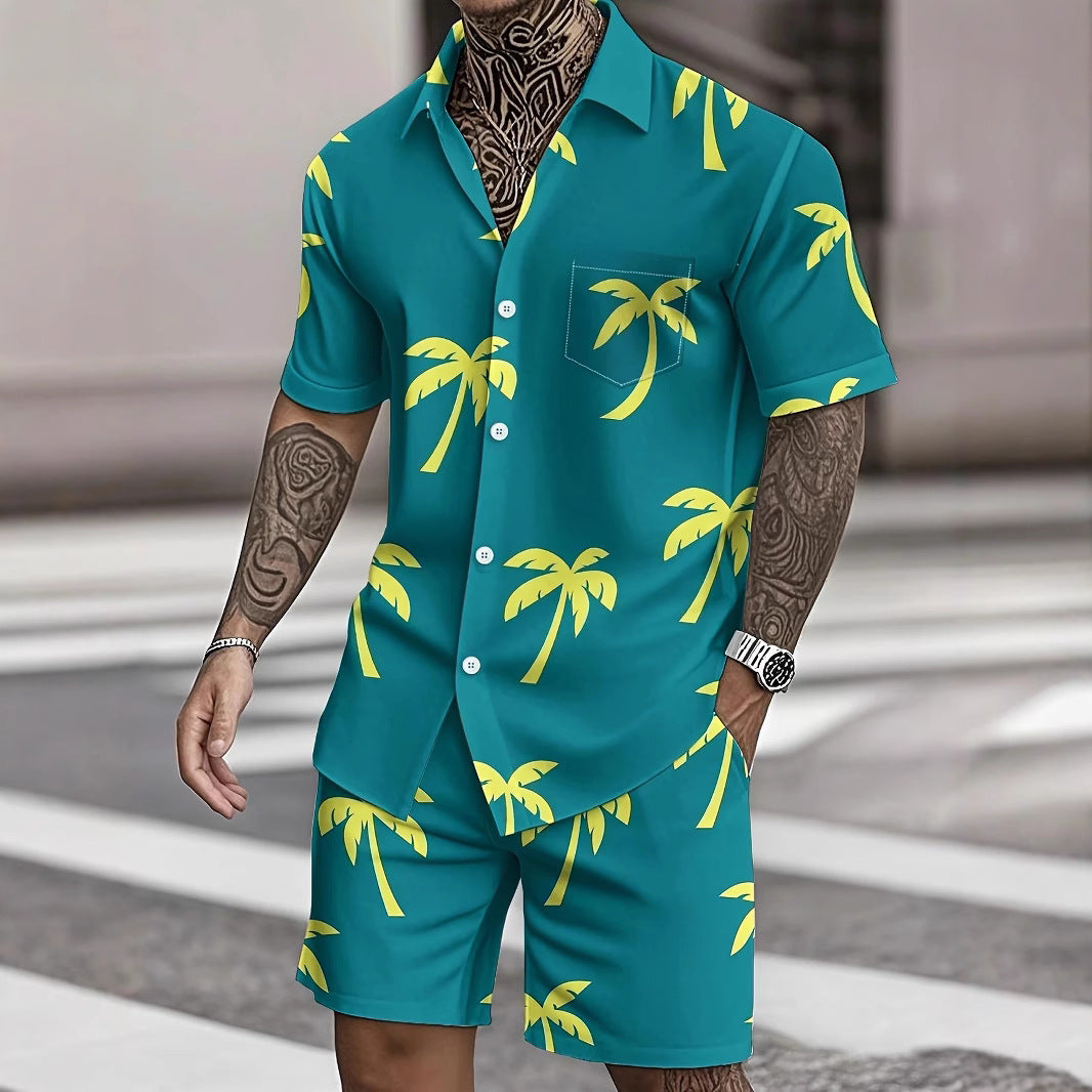 Chemise hawaïenne décontractée à manches courtes pour homme