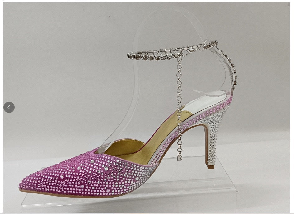 Chaussures de soirée à talons aiguilles en cristal pour femmes