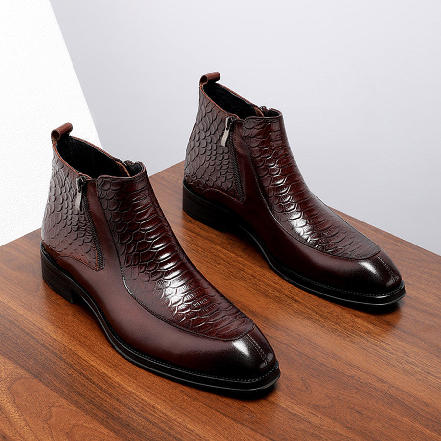 Chaussures montantes en cuir de haute qualite pour hommes