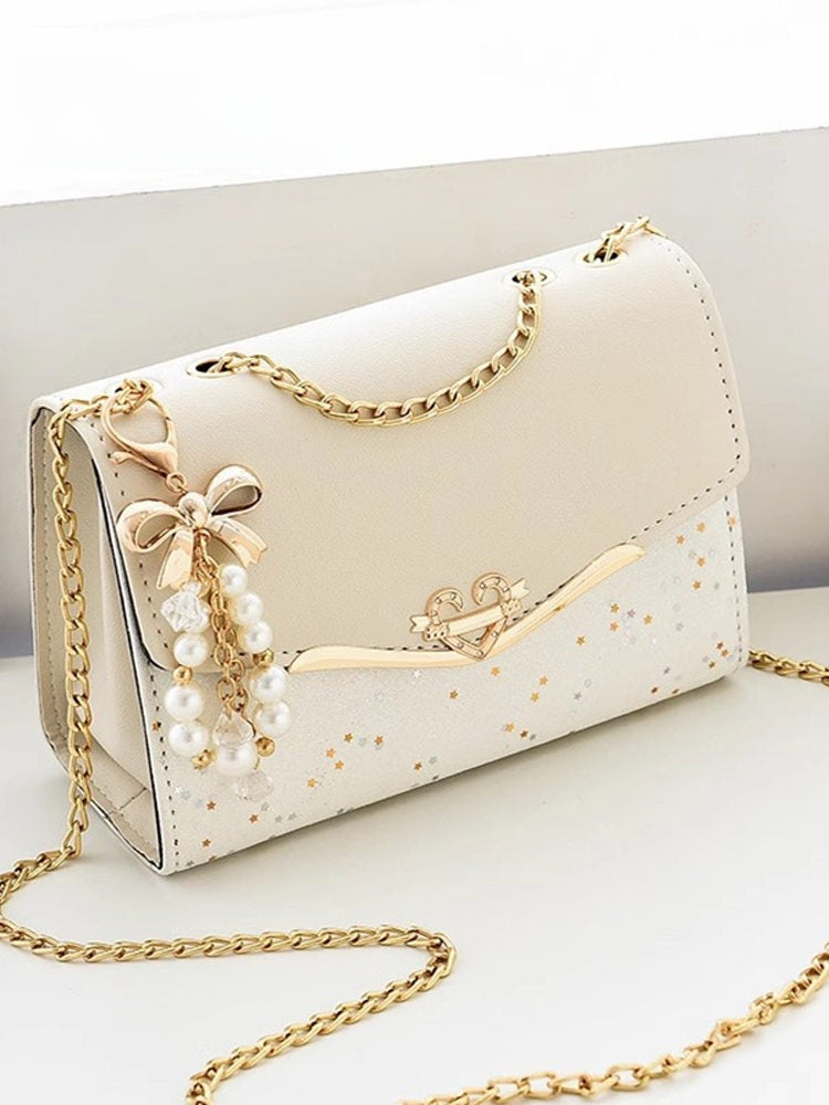 Sac bandoulière carré petit modèle de luxe avec chaîne