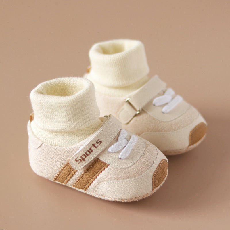 Chaussures pour bébé à semelle souple et doublure polaire