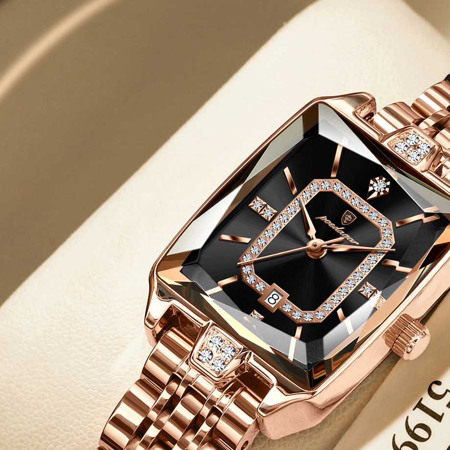 Montre carrée en quartz pour femmes