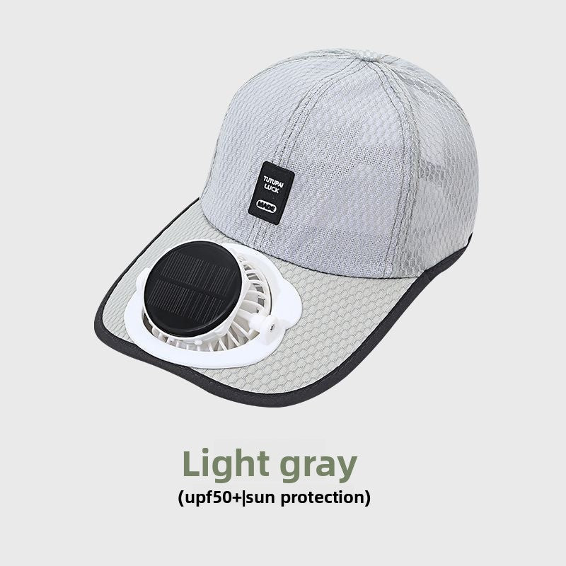 Casquette de baseball à ventilateur solaire avec maille respirante