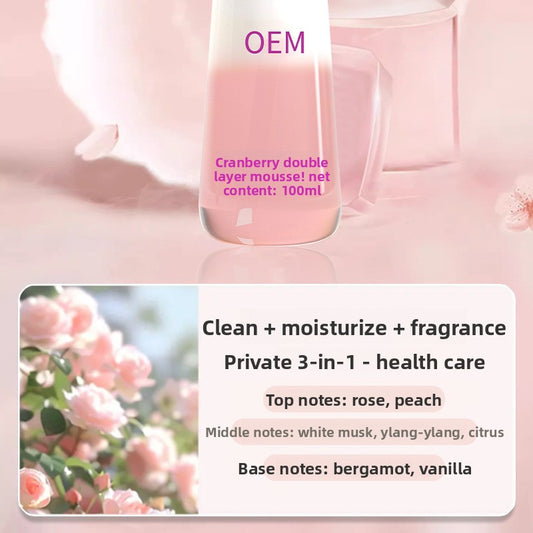 Mousse nettoyante intime antibactérienne à la canneberge
