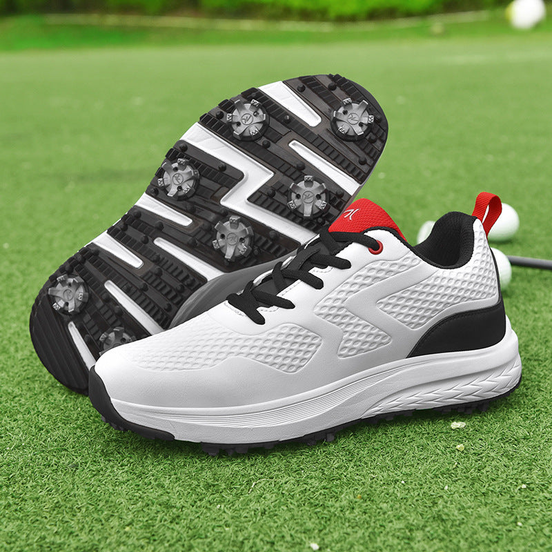 Chaussures de golf respirantes à crampons fixes pour le sport