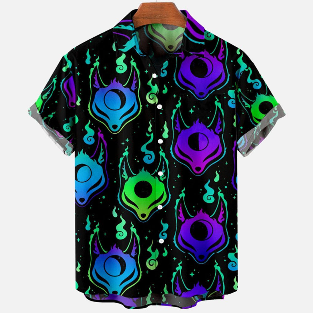 Chemise vintage pour homme à manches courtes