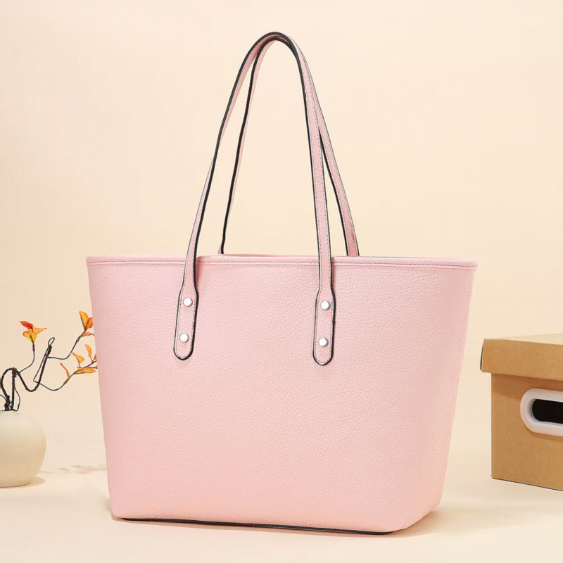 Sac cabas bandoulière en cuir PU pour femme